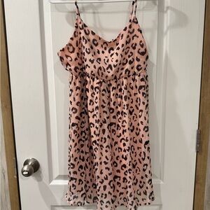 Leopard Print Pink Dress